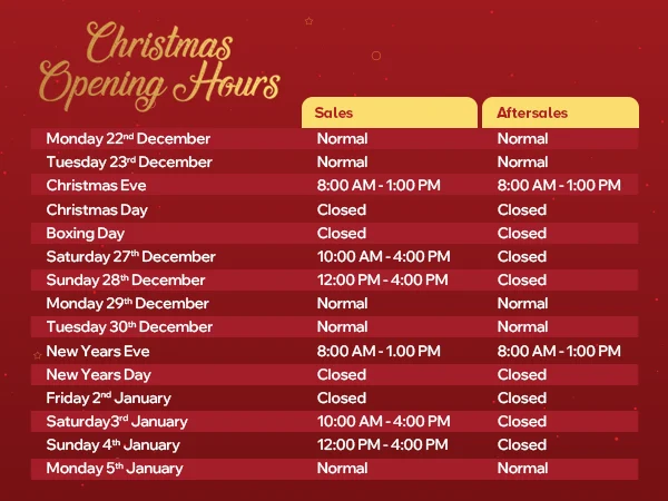 Festive Opening Hours